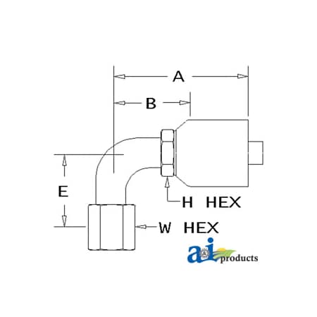 A & I Products HW-FJX90 Female JIC 37 - Swivel - 90 Degree Elbow 3 x5 x1 A-FJX90-04-06-W